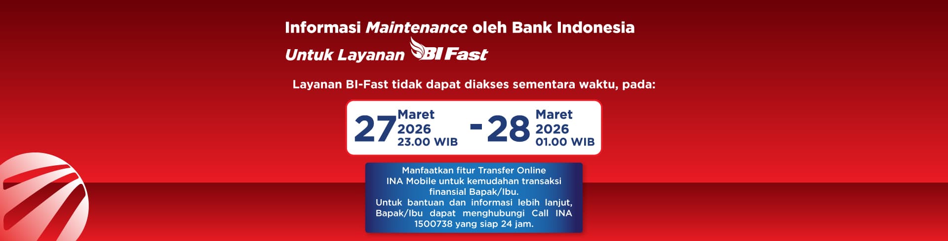 Informasi BI Fast Maintenance